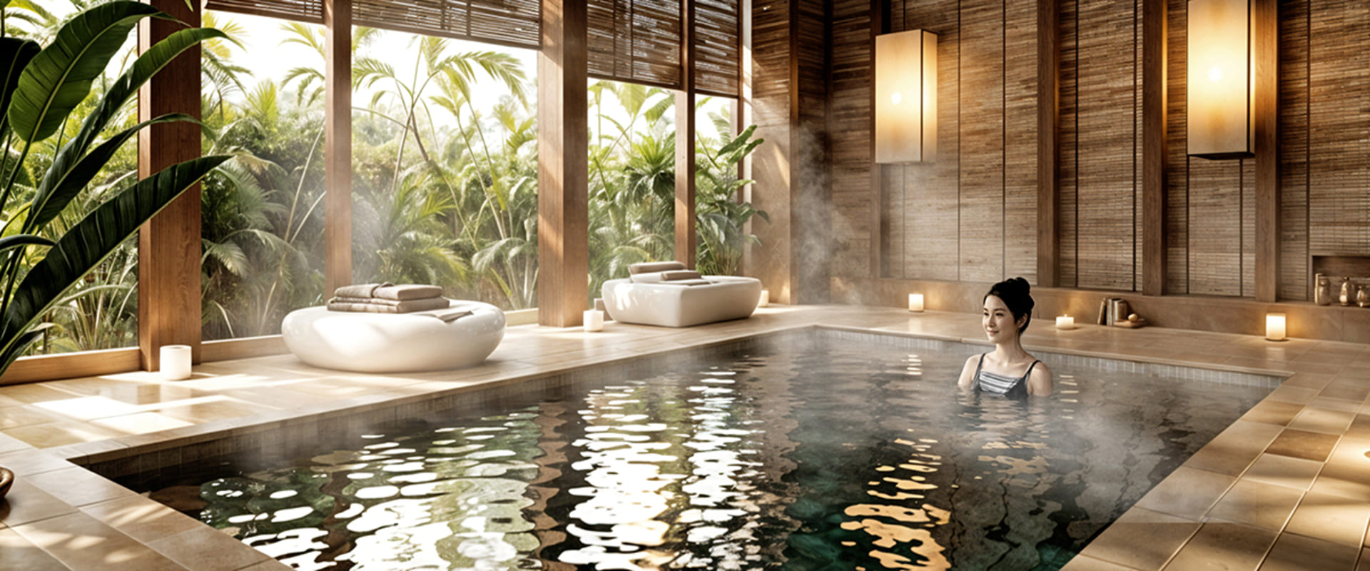 Onsen Spa tại Elyse Marina Club mang đến trải nghiệm wellness riêng tư, lấy cảm hứng từ văn hóa tắm khoáng Nhật Bản trong đô thị đảo Elyse Island.